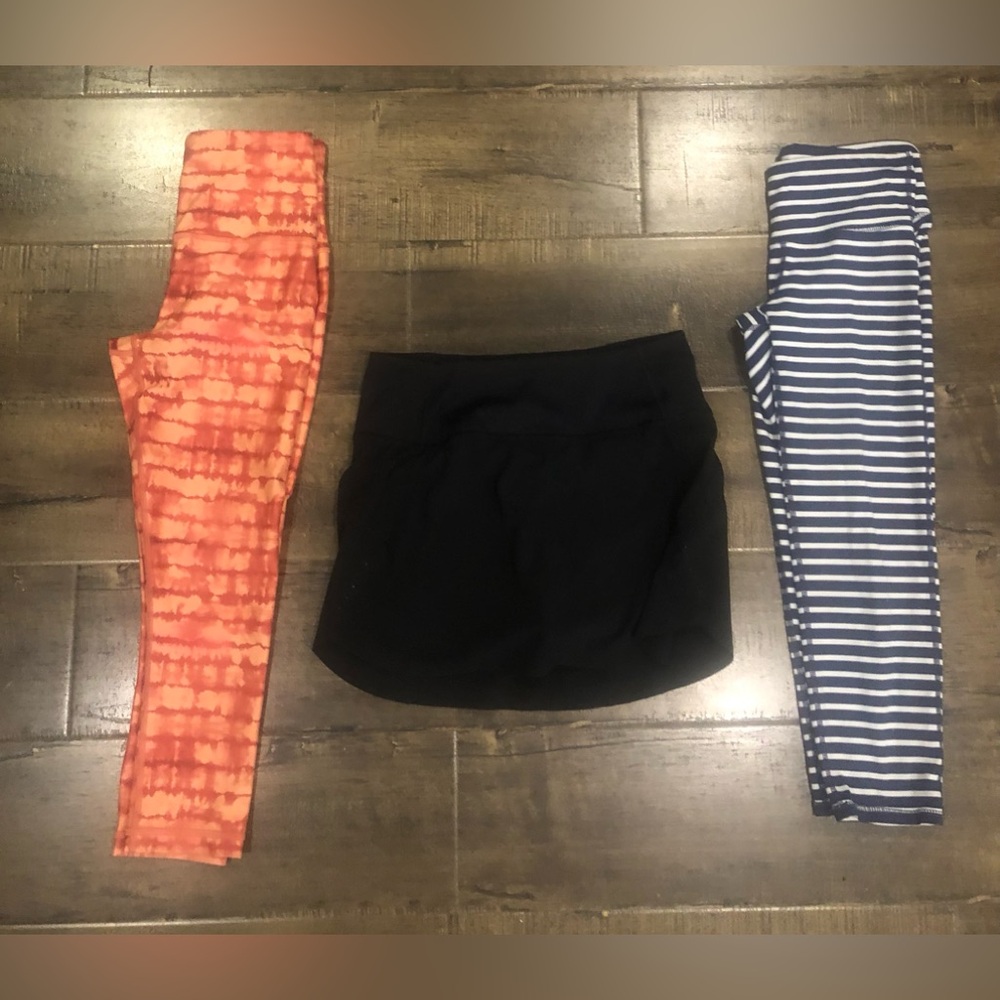 GUC Athleta leggings and skort 3 piece bundle